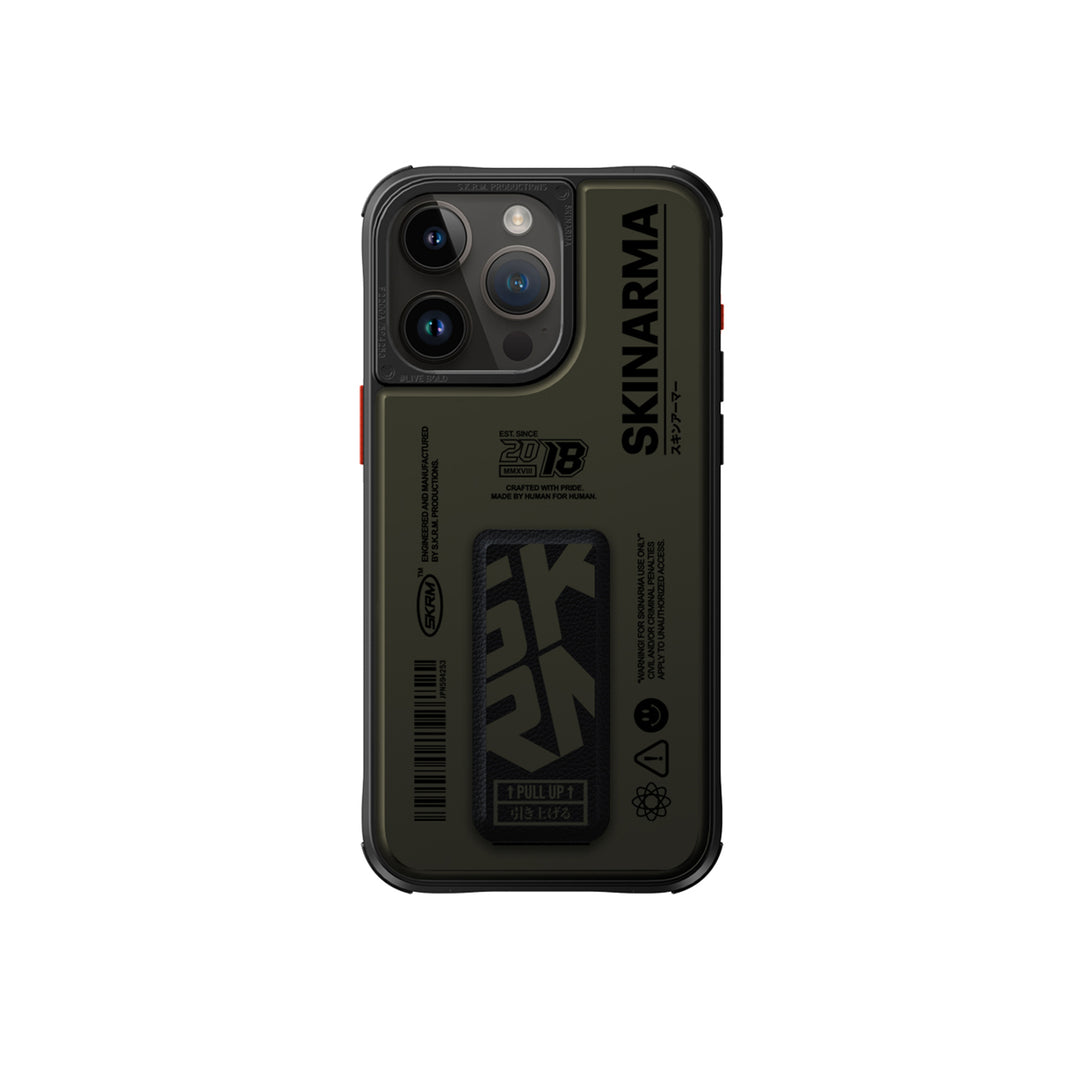 SkinArma iPhone 15 Pro Spunk MagSafe + Grip-Stand Case | Dark Green SkinArma iPhone 15 Pro Spunk MagSafe + Grip-Stand Case | Dark Green